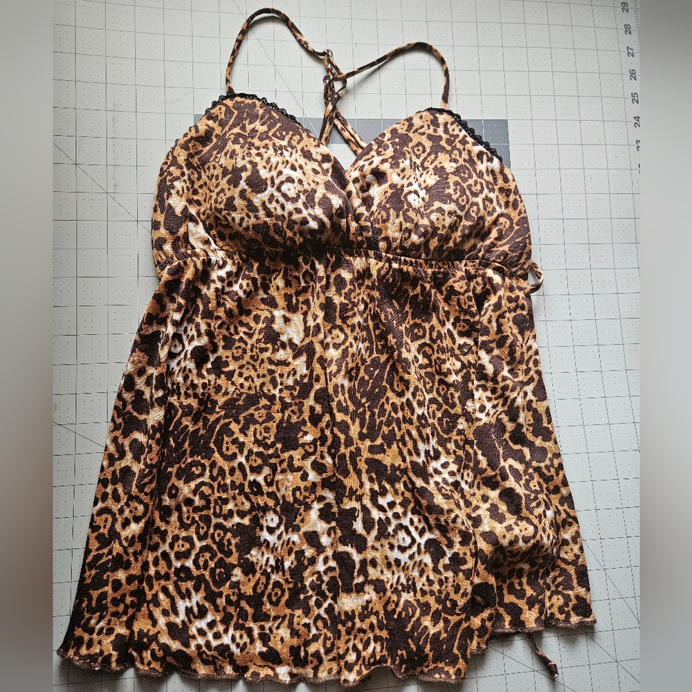 Self Esteem Brown Leopard Print Top